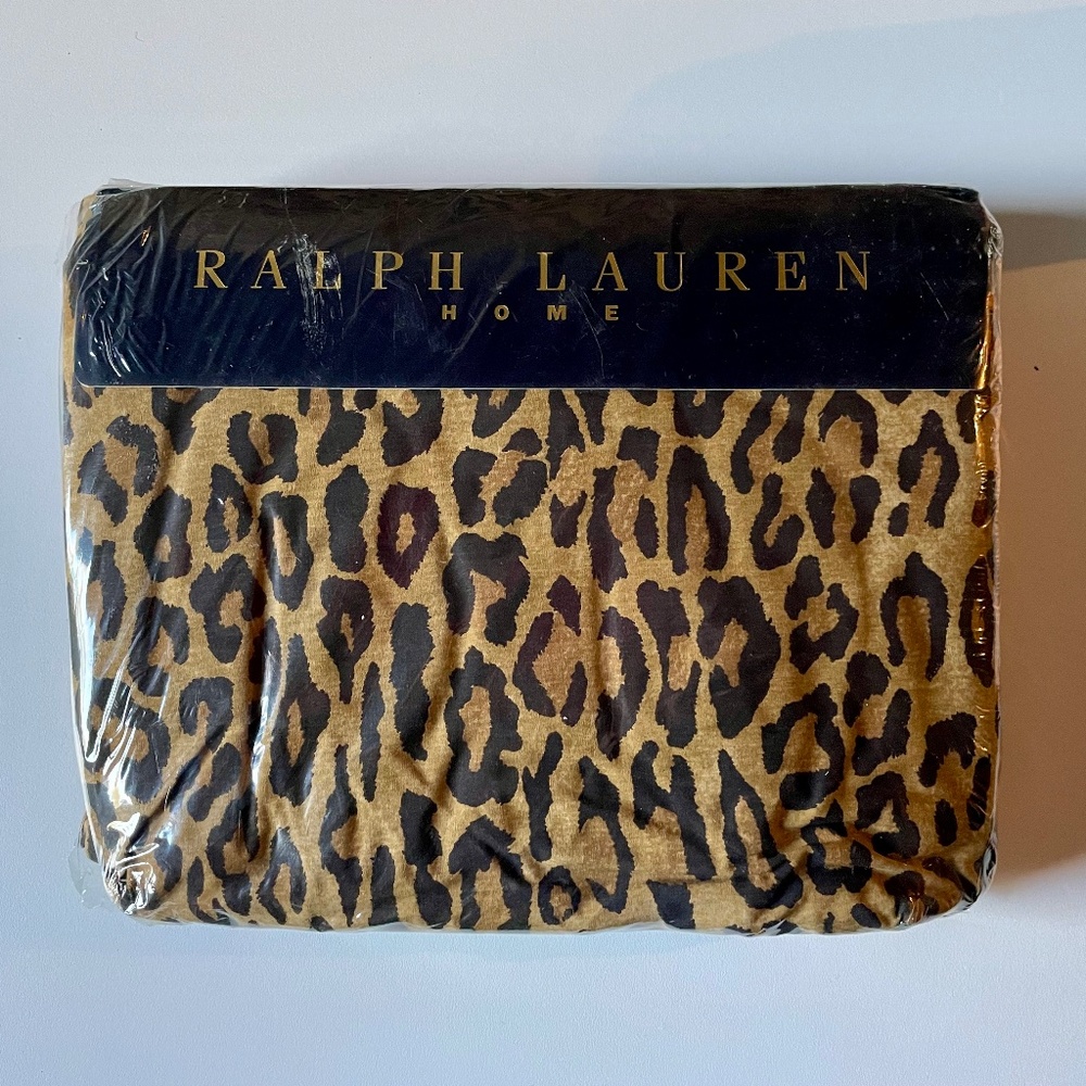 Ralph Lauren Queen Fitted Sheets Aragon Leopard Pattern - new in package